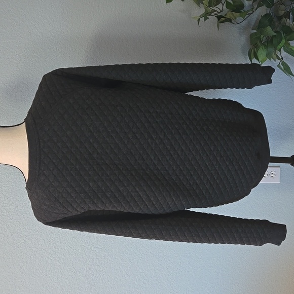 CNQR Knitwear Mens Quilted Sweatshirt In Black sz Large Streetwear Sportwear - Picture 6 of 13